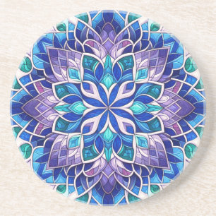 Posavasos Brillante - Vidrio Teñido en Flor