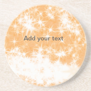 Posavasos Brillo de estrellas simples de naranja agregue su 