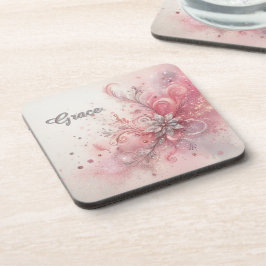 Posavasos Brillo Rosa Destellante Personalizado 