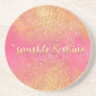 Posavasos Brillo y resplandor rosa dorado glitzy