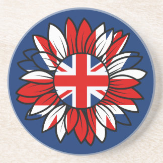 Posavasos British Flag Sunflower Design Coaster 