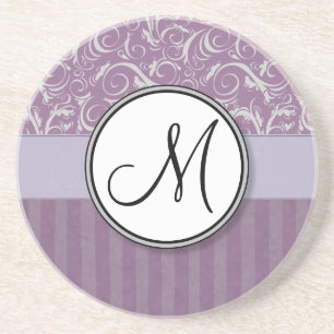 Posavasos Briznas y rayas florales de la lavanda con el mono