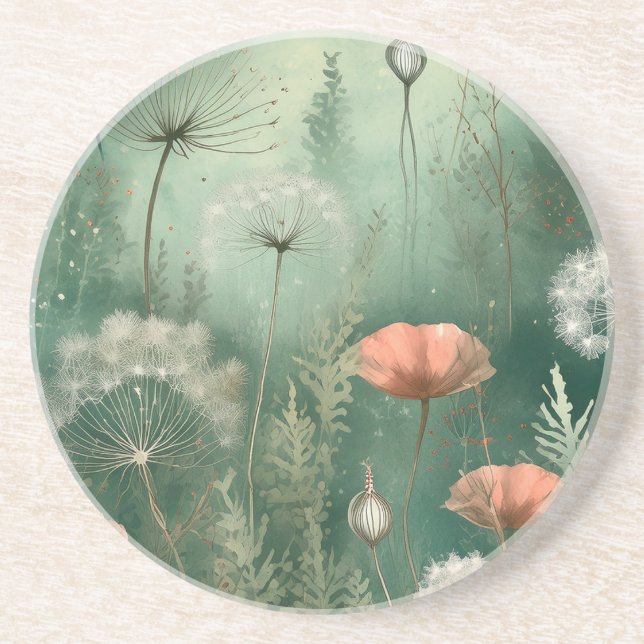 Posavasos Bromas botánicas: Flor generada por IA (Frente)