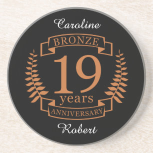 Posavasos Bronce, aniversario tradicional de boda 19 años