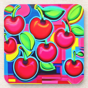 Posavasos Brote de cerezas de arte pop