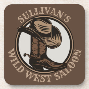 Posavasos Brotes de Cowboy West Saloon personalizados