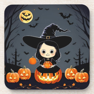 Posavasos Bruja Adorable y Calabazas