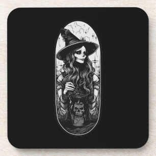 Posavasos Bruja con linterna Halloween