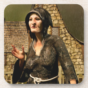 Posavasos Bruja de fantasía pueblo medieval Halloween