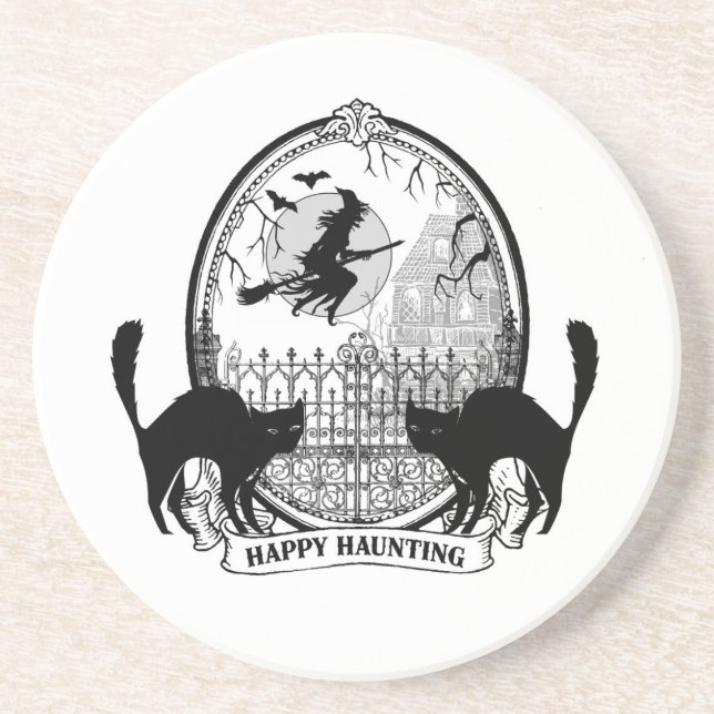 Posavasos bruja de Halloween moderna (Frente)