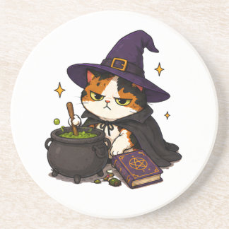 Posavasos Bruja Gato Gruñón Halloween 