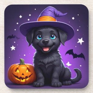 Posavasos Bruja sombrero cachorro lindo Halloween 🐶