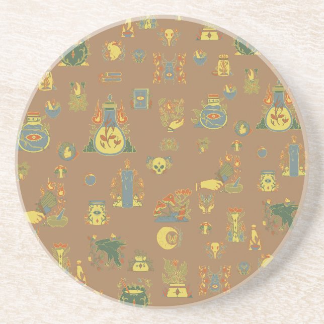 Posavasos Brujería de arte vintage (Frente)