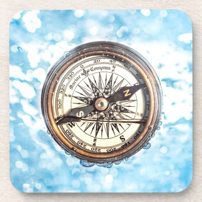 Posavasos Brújula sobre el agua (Frente)