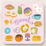 Posavasos Brunch Squad<br><div class="desc">Diseño bonito y rosa para los amantes del brunch.</div>