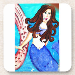 Posavasos brunette mermaid bebebeadora