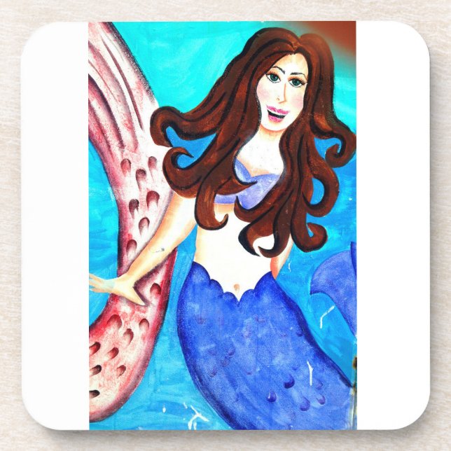 Posavasos brunette mermaid bebebeadora (Frente)