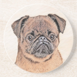 Posavasos Bruselas Griffon Smooth Painting Original Dog Art
