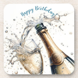 Posavasos Bubbly champagne Happy Birday