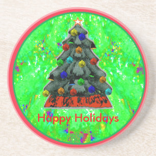 Posavasos Buenas fiestas árbol de navidad