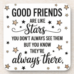 Posavasos Buenos amigos son como estrellas Frase Inspiradora
