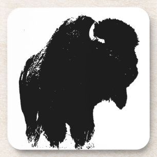 Posavasos Búfalo de pop Art Bison Silhouette