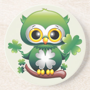 Posavasos Búho Bebé Dibujo Animado Del Día De San Patricio L