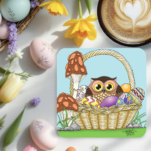 Posavasos Búho de Canasta de Pascua