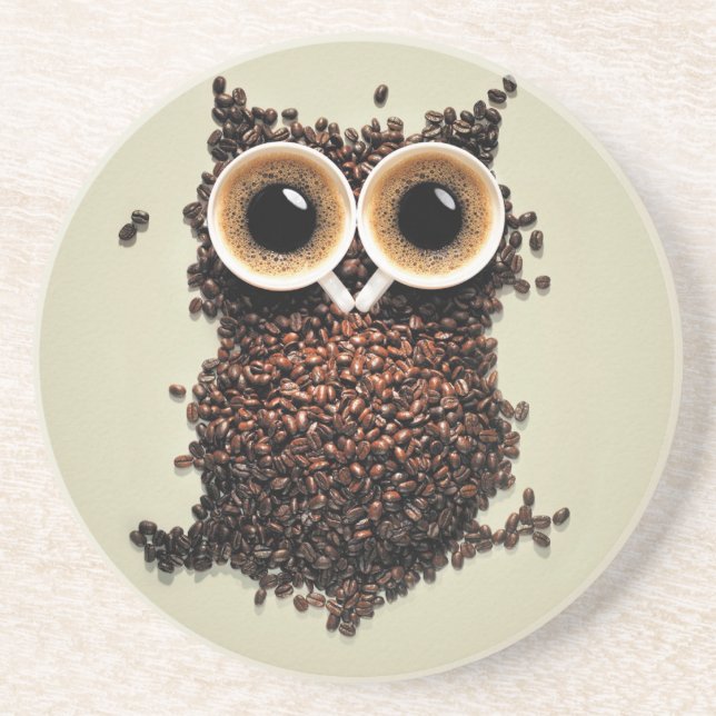 Posavasos Búho del café (Frente)