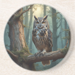 Posavasos Búho en un bosque mágico
