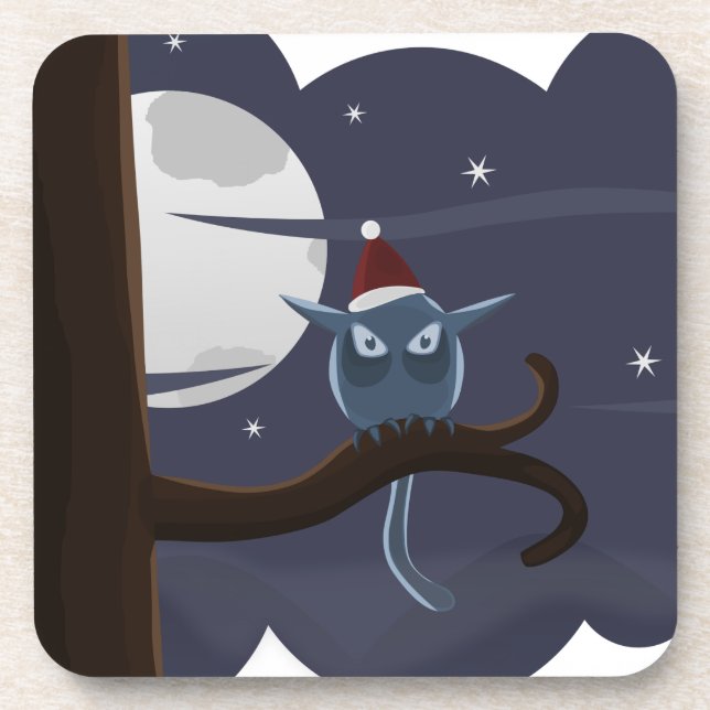 Posavasos búho navidad temible (Frente)