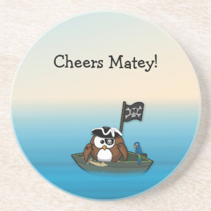 Posavasos búho pirata - decoración doméstica