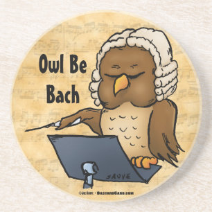 Posavasos Búho Será Bach Divertido Búho Dibujo Animado