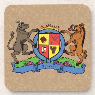Posavasos Bull y Boar Rampant Escudo de armas