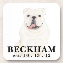 Bulldog de inglés blanco personalizado