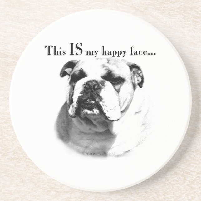 Posavasos Bulldog Feliz Cara (Frente)