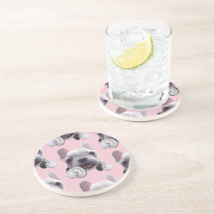 Posavasos Bulldog francés con audífono