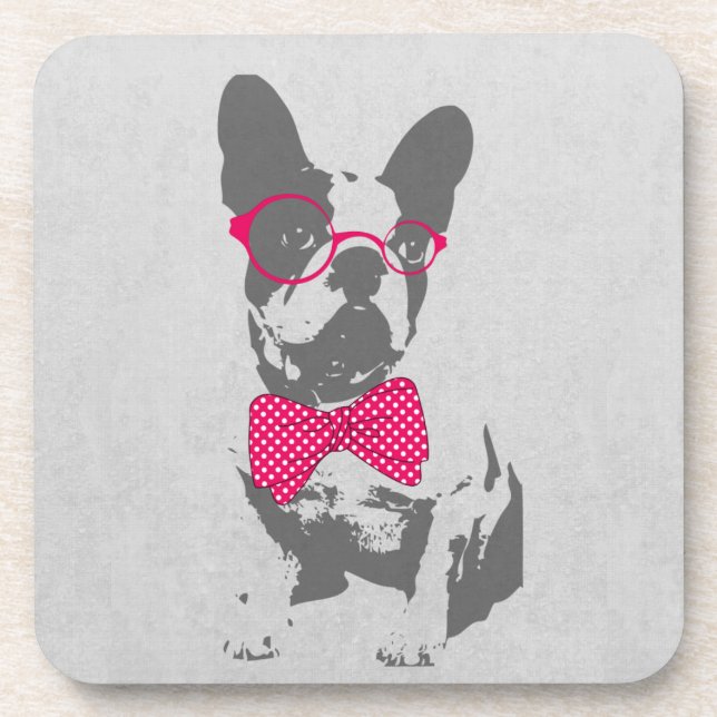 Posavasos Bulldog francés de animal de moda y divertido (Frente)