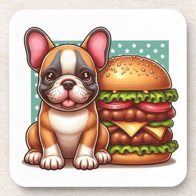 Posavasos Bulldog francés dura escoria plástica (Frente)