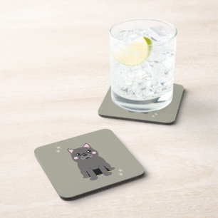 Posavasos Bulldog Francés Gris Mejillas Lindas