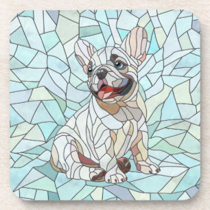 Posavasos Bulldog francés lindo Cachorro - mosaico pastel