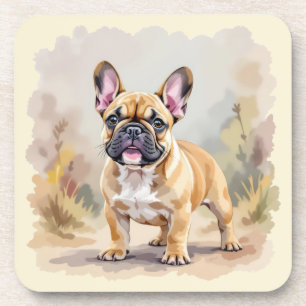 Posavasos Bulldog Francés Perro Frenchie Lindo Color Canela 