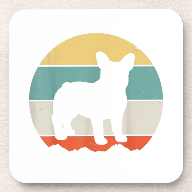 Posavasos Bulldog francés: Regalo de amante de las mujeres (Frente)