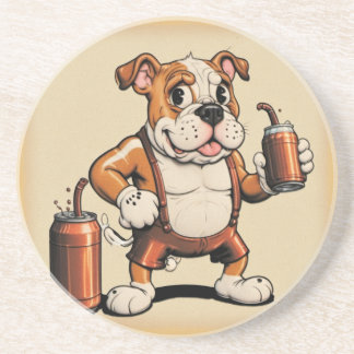 Posavasos Bulldog inglés con esparadrapo soda