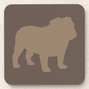 Posavasos Bulldog inglés Silhouette Mocha Brown