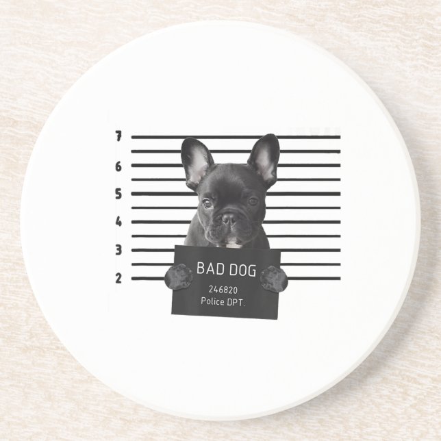 Posavasos Bulldog Mala Cárcel Perro Frenchie Mamá Perro (Frente)