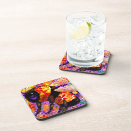 Posavasos Bumble Bumble Bee Floral Rojo amarillo morado