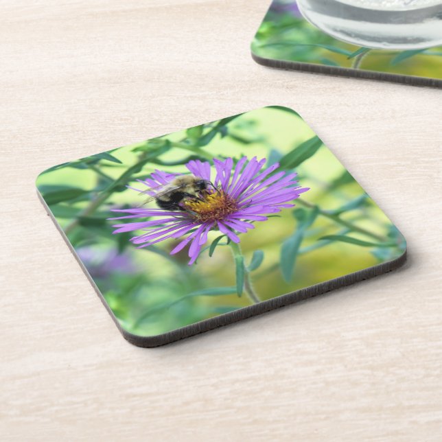 Posavasos Bumblebee en Purple Daisy (Lado Izquierdo)