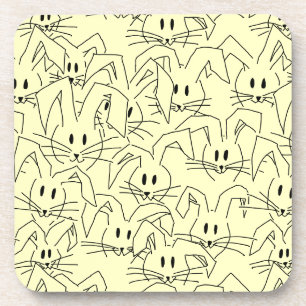 Posavasos Bunches de Bunnies en amarillo - sin costuras.