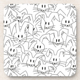 Posavasos Bunches de Bunnies en blanco - sin costura.